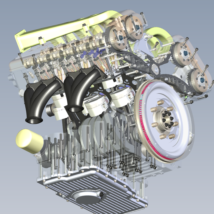 DCW12发动机结构模型01201226三维图纸（STEP格式）