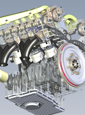 DCW12发动机结构模型01201226三维图纸（STEP格式）
