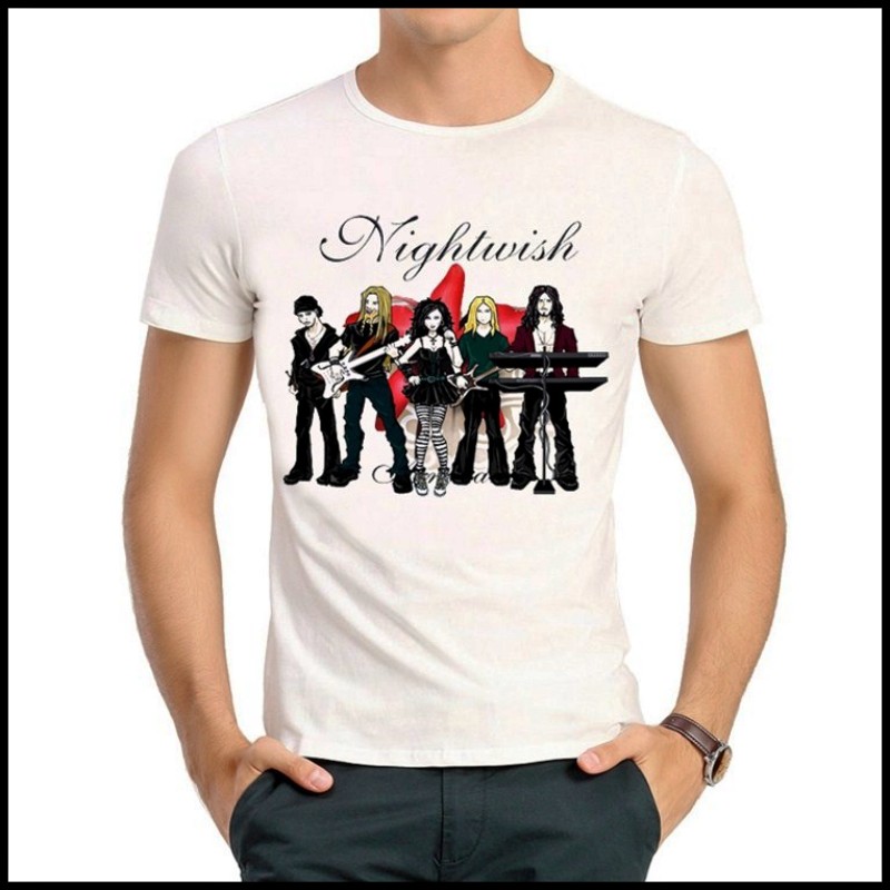 Nightwish T-shirt 夜愿 日暮颂歌 T恤 白色 美声 乐队 夜愿 T恤