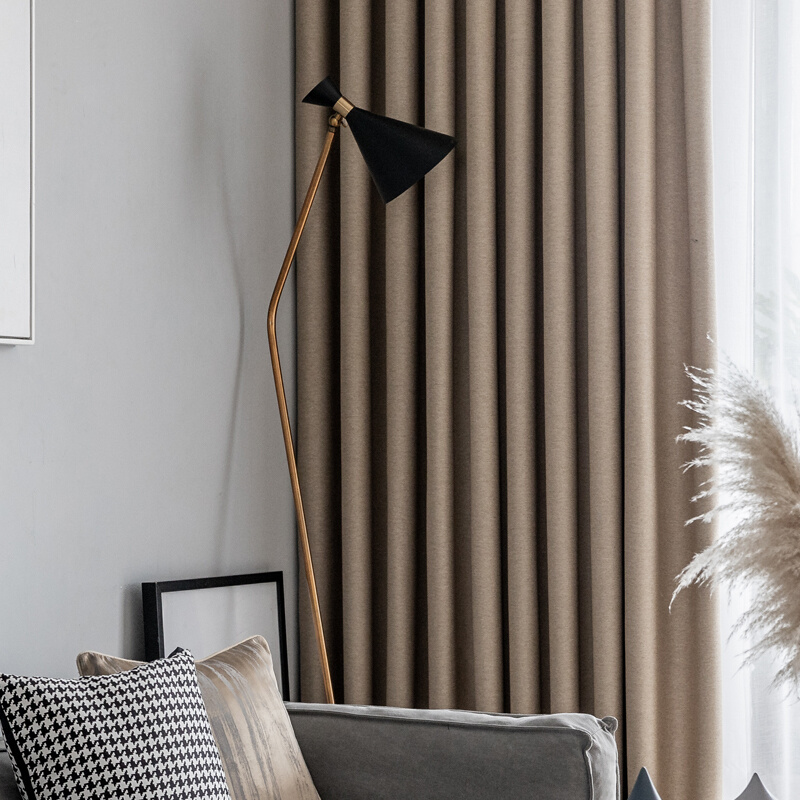 塔米 简约现代北欧风棉麻质感日式纯色定制卧室客厅阳台遮光窗帘
