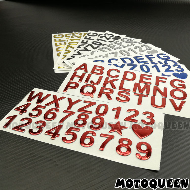 电动摩托车汽车车身装饰手工DIY贴纸3D数字英文字母组合个性贴花