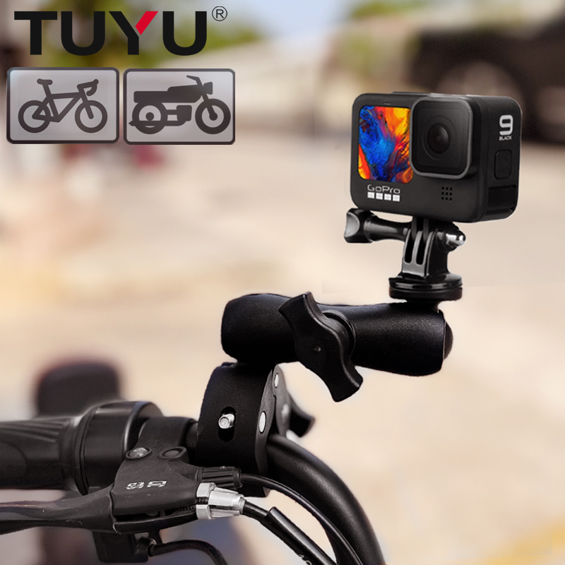 摩托车支架适用于GoPro insta360 DJI相机骑行后视镜车把安装配件