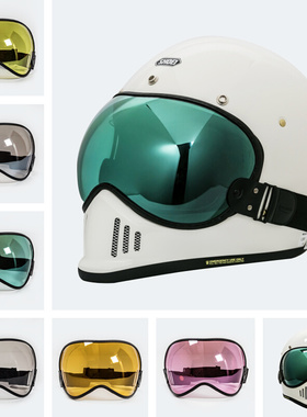 包邮Shoei zero bell moto3复古头盔镜片挡风玻璃黄色粉色茶色