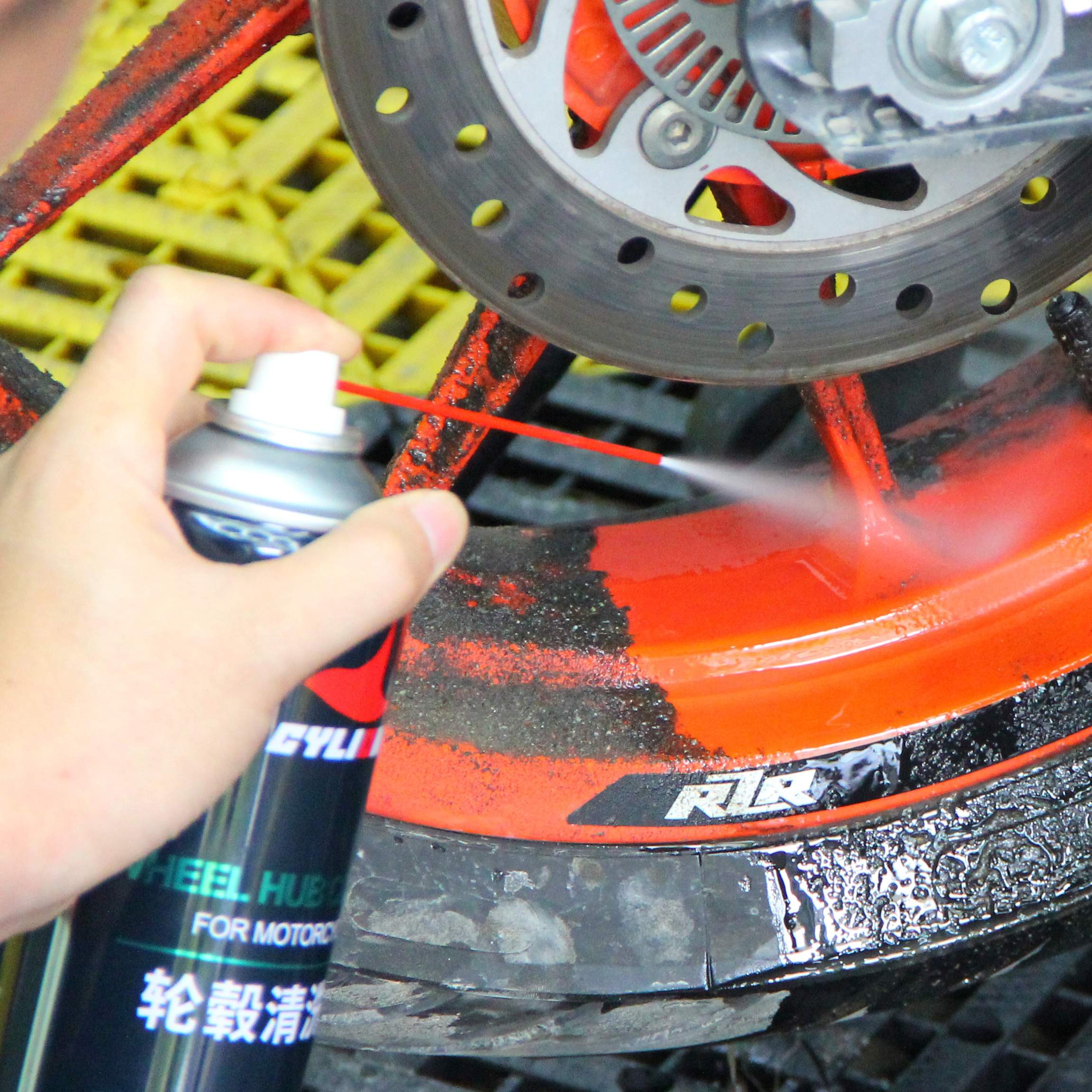 赛领摩托车轮毂清洗剂钢圈轮胎清洁剂保养神器强力翻新强力去污