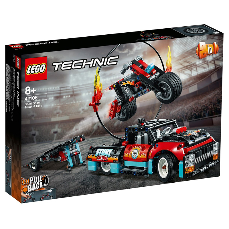 乐高LEGO 机械科技42106卡车与摩托车特技表演儿童能动性玩具2020
