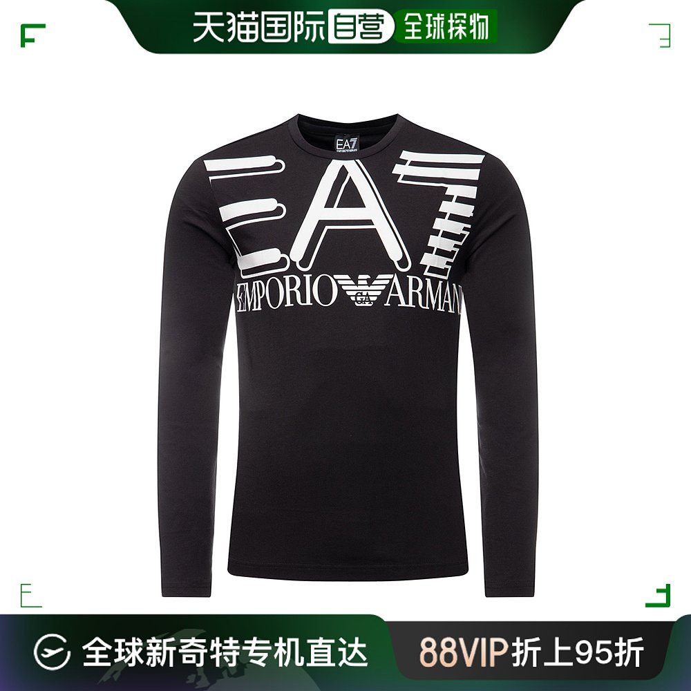 香港直邮EMPORIO ARMANI 男士黑色棉质T恤 3HPT11-PJ02Z-1200