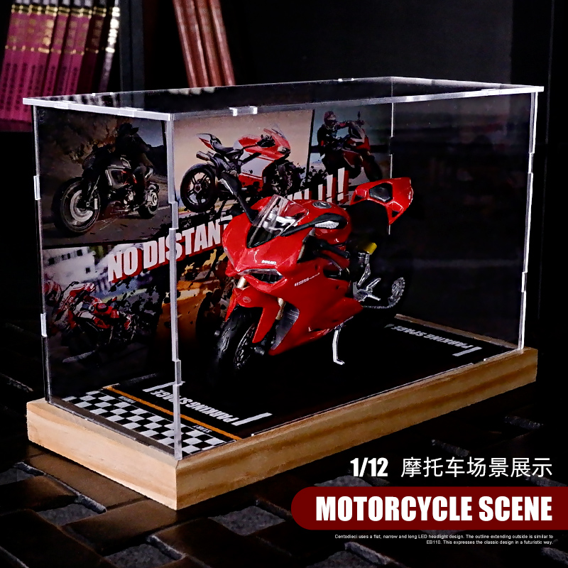 卡威1:12杜卡迪川崎h2r摩托车机车玩具男孩摆件模型场景亚克力罩