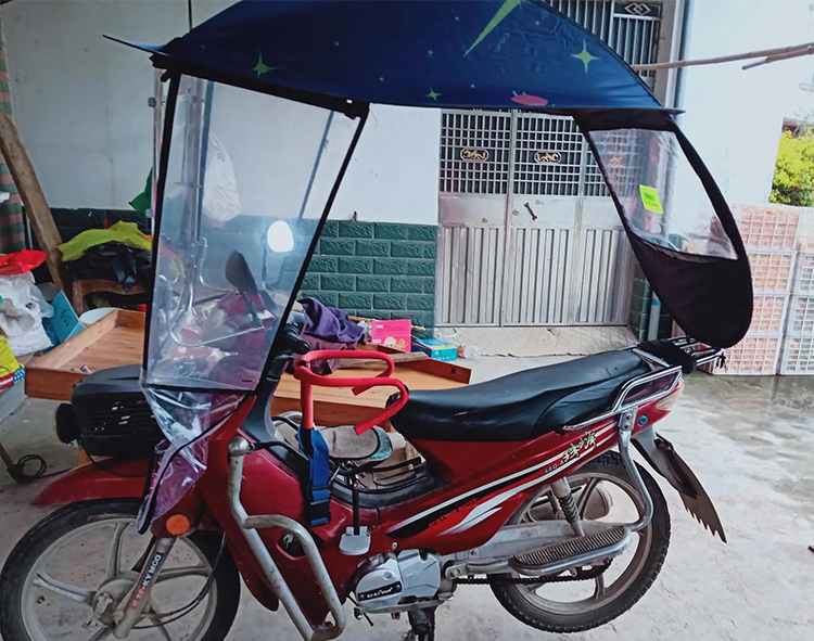 适用豪爵HJ110 125 跨骑摩托车雨棚男士防雨弯梁车蓬遮阳伞挡风罩