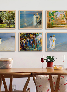 丹麦画家克罗耶复古艺术人文风景装饰挂画画芯世界名画艺术微喷画