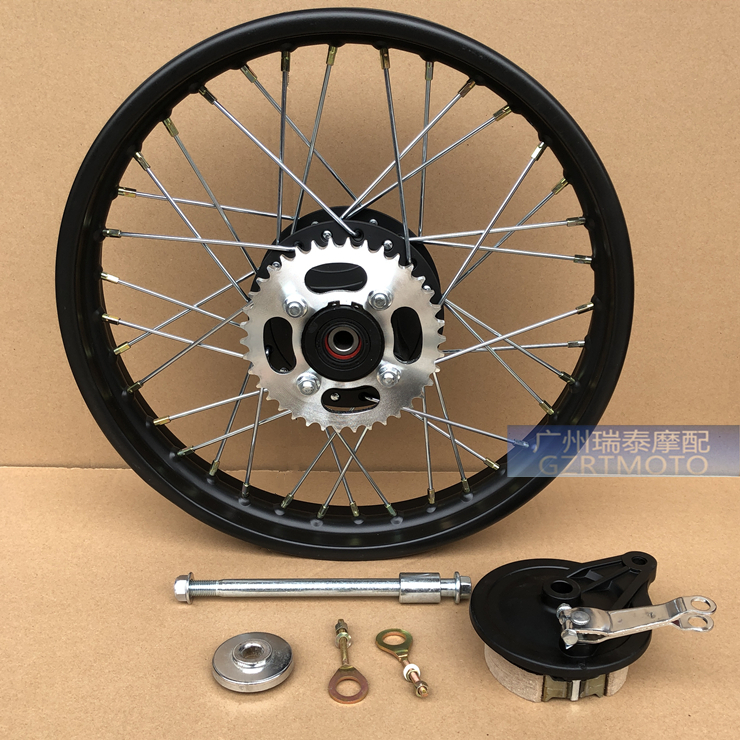 摩托车轮毂 适用CG125复古改装加宽轮圈辐条钢丝黑色电镀后轮配件