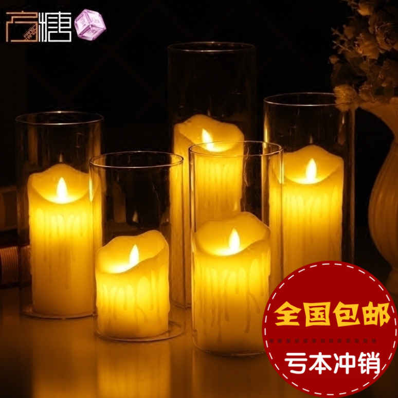 方糖led充电遥控电子蜡烛灯家用表白婚庆烛光餐桌浪漫婚礼装饰