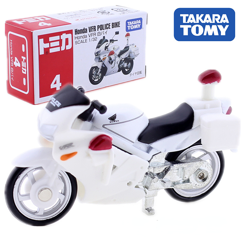 TOMY多美卡 红白盒 4号本田警用摩托车VFR 4 合金车模型玩具 日版