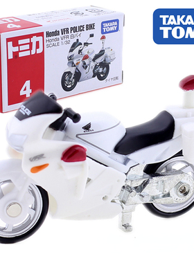 TOMY多美卡 红白盒 4号本田警用摩托车VFR 4 合金车模型玩具 日版