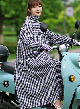 夏季摩托车电瓶车防晒衣女长款电动车骑车全身遮阳服长袖披肩衣衫