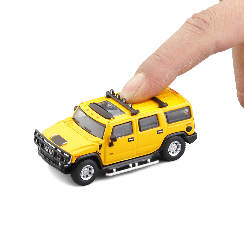 1:64金属仿真悍马H2大型SUV越野合金车模减震摆设模型玩具车