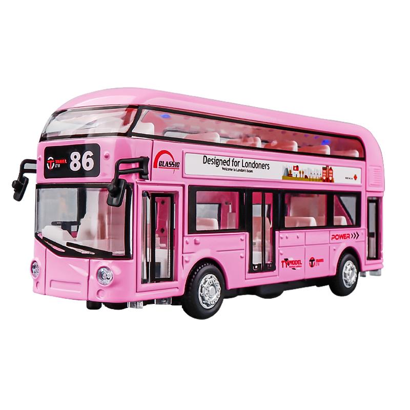 公交车玩具车男孩双层巴士模型合金小汽车儿童公共汽车玩具大全