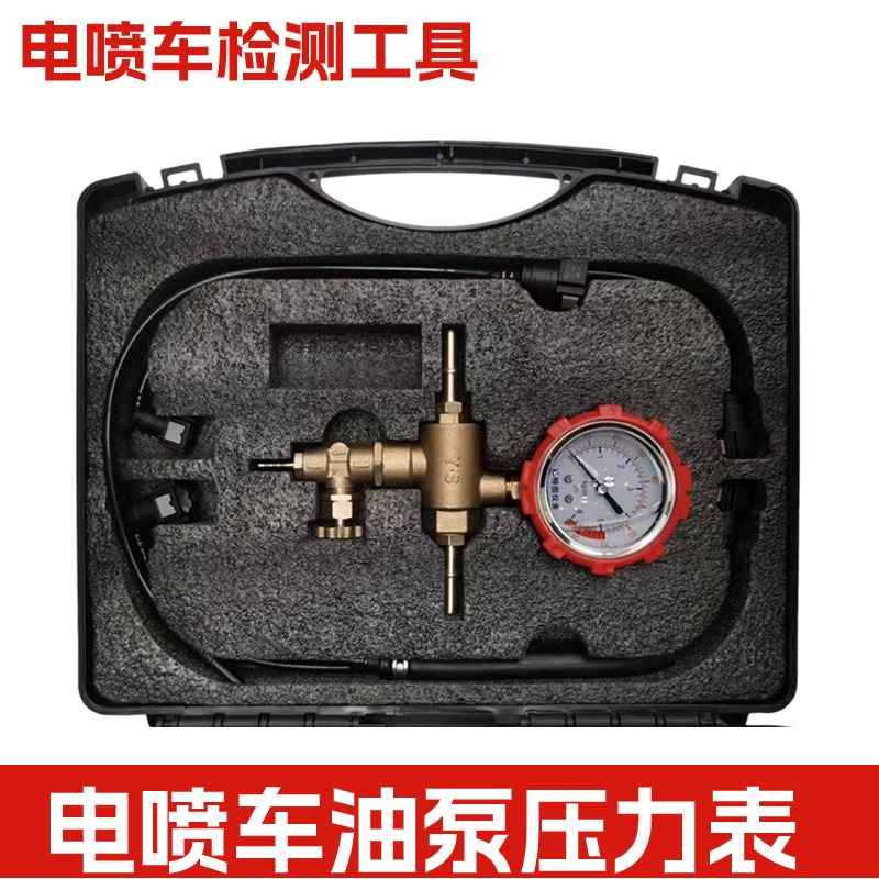 电喷摩托车汽油泵燃油泵测试压力表检测仪器维修专用工具一套带盒