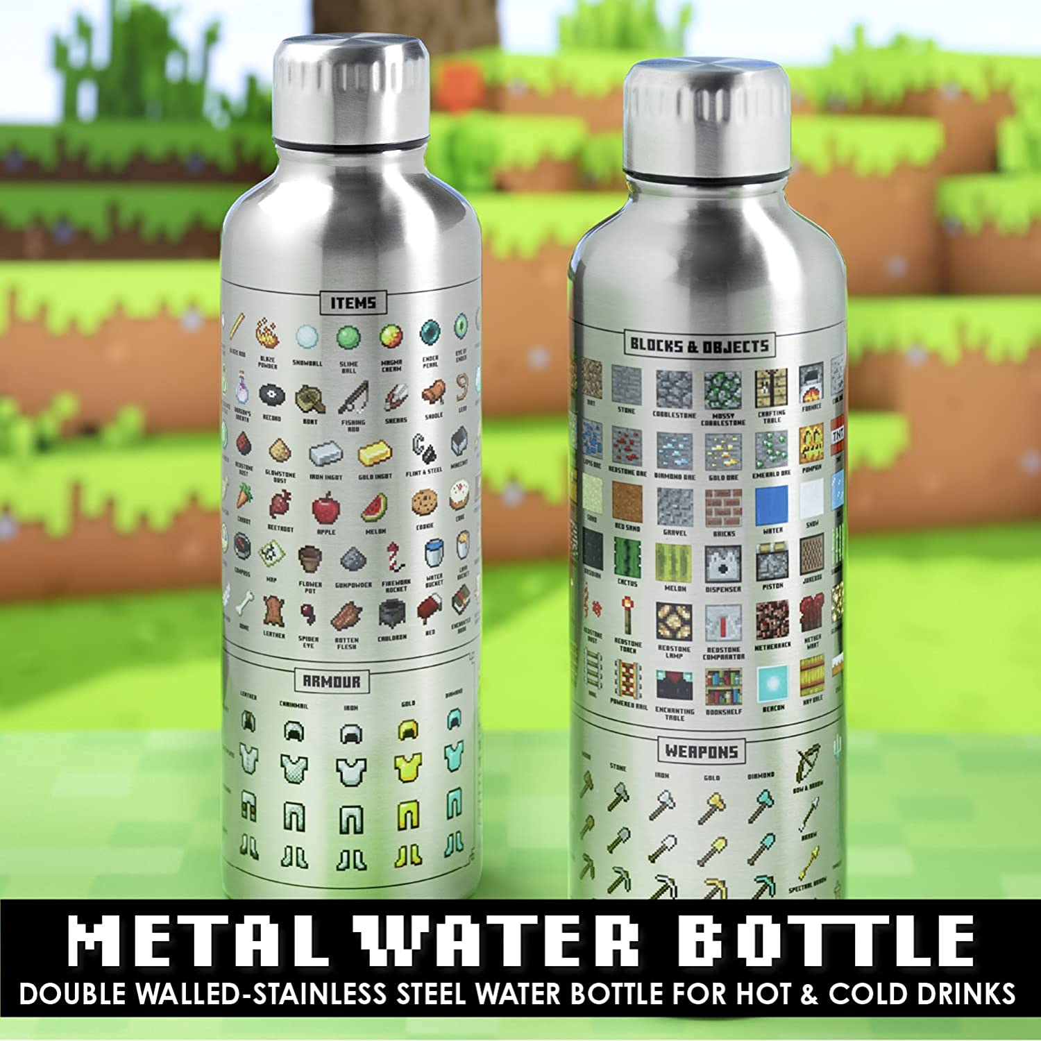 Minecraft周边我的世界不锈钢防烫保温水壶游戏图标水瓶儿童礼物
