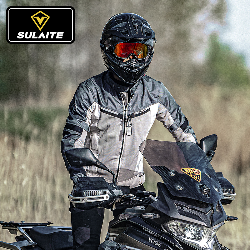 速莱特骑行服摩托车男士夏季机车套装复古骑士防摔拉力服装备透气