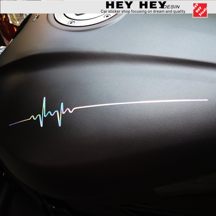 心跳心动动感曲线电动车汽车摩托车创意防水车贴玻璃车身装饰贴纸