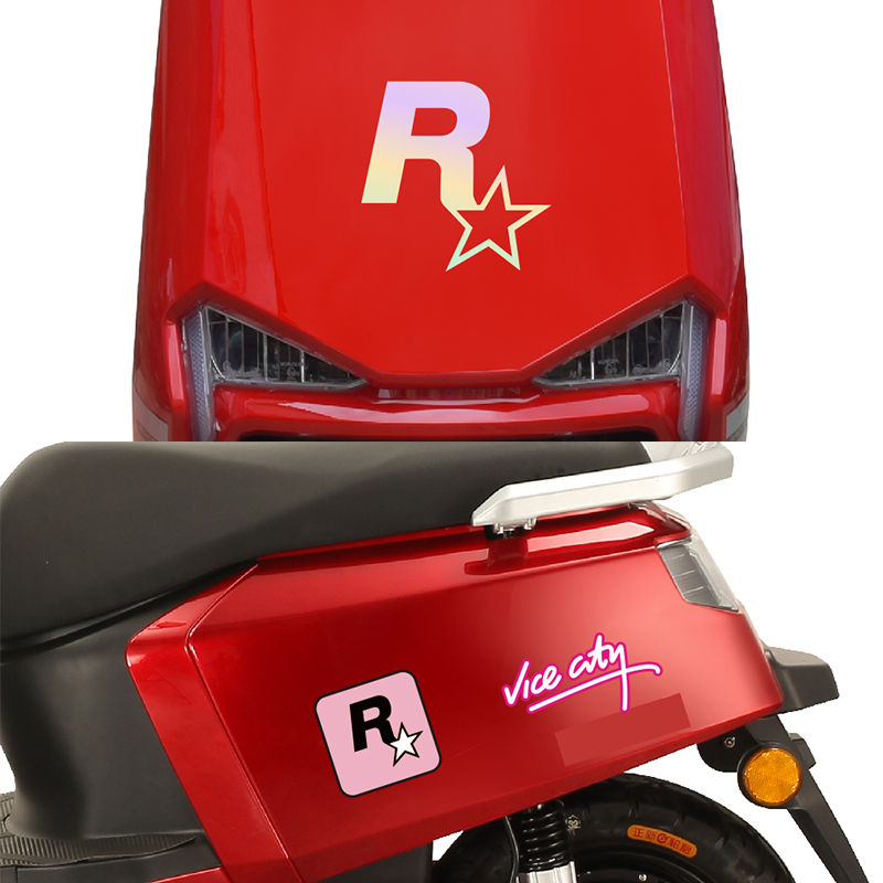 侠盗猎车GTA5飞车R星标装饰贴摩托车九号雅迪爱玛电动车车贴 贴画