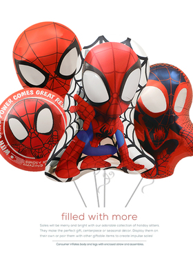 派对装饰拍照道具玩具汽球4D立体站立蜘蛛侠造型卡通铝膜气球手棒
