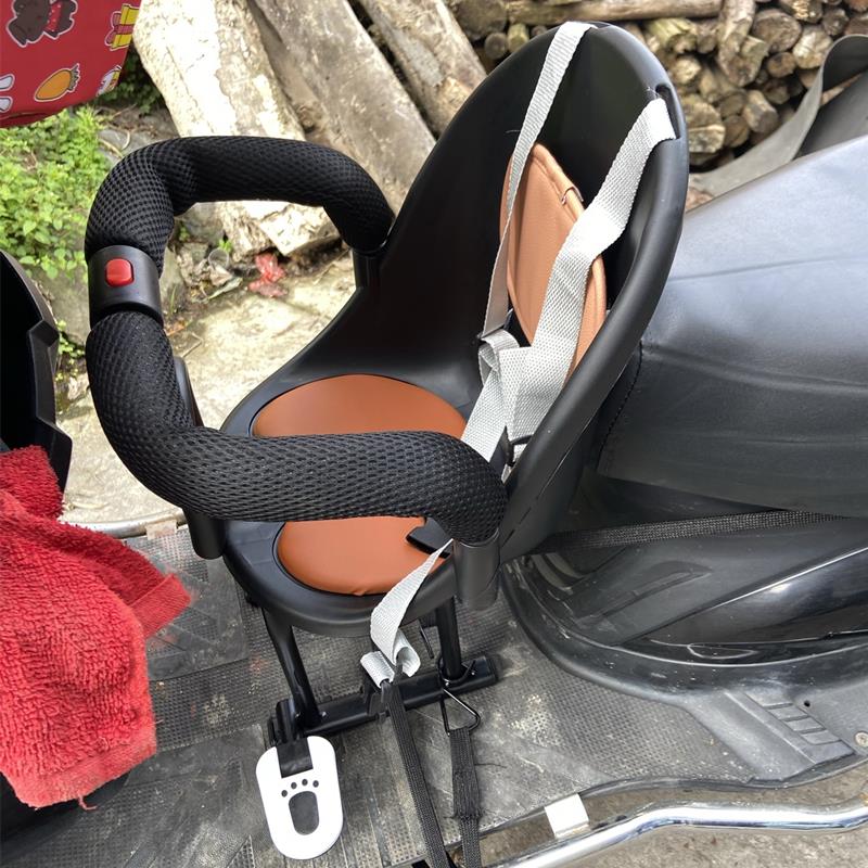 适用豪爵摩托车儿童安全座椅前置电瓶车踏板自行车电动车可折叠椅