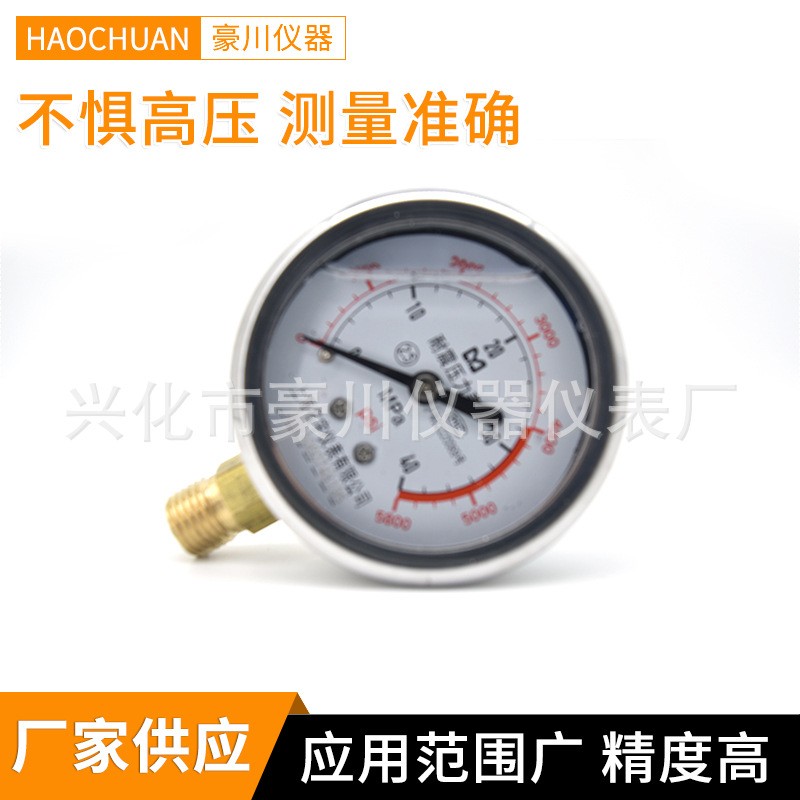 速发耐震压力表充油YN60抗震水压气压液压油负压表不锈钢真空表16