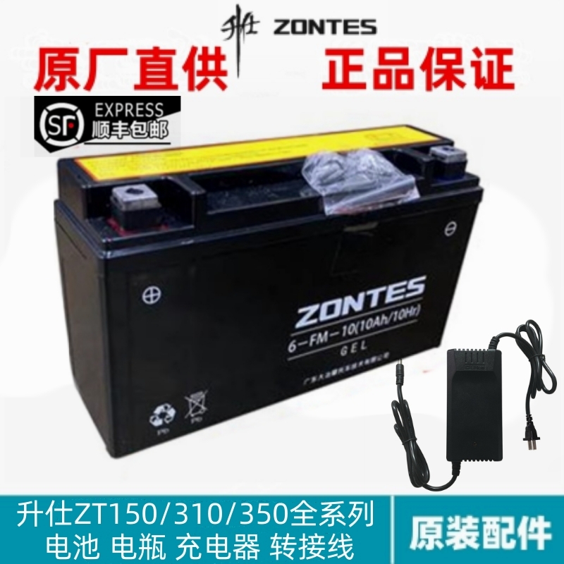 升仕ZT310/350系列胶体10Ah铅酸电池蓄电池摩托车电瓶智能充电器