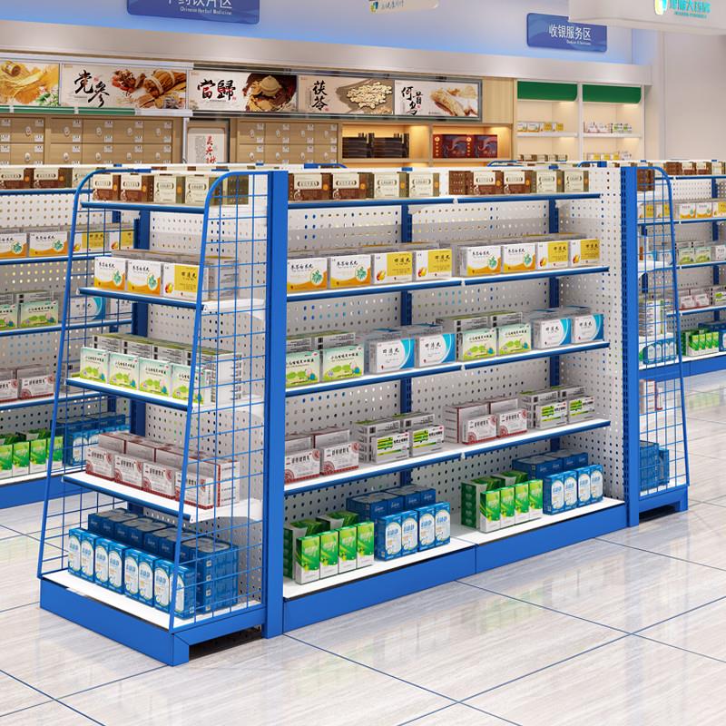 药店货架药房组合架子药品陈列柜台母婴超市便利店靠墙单面双展示