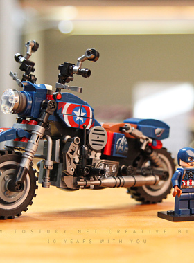 拼装积木摩托车玩具男孩礼物益智模型人仔六一儿童节生日摆件礼品