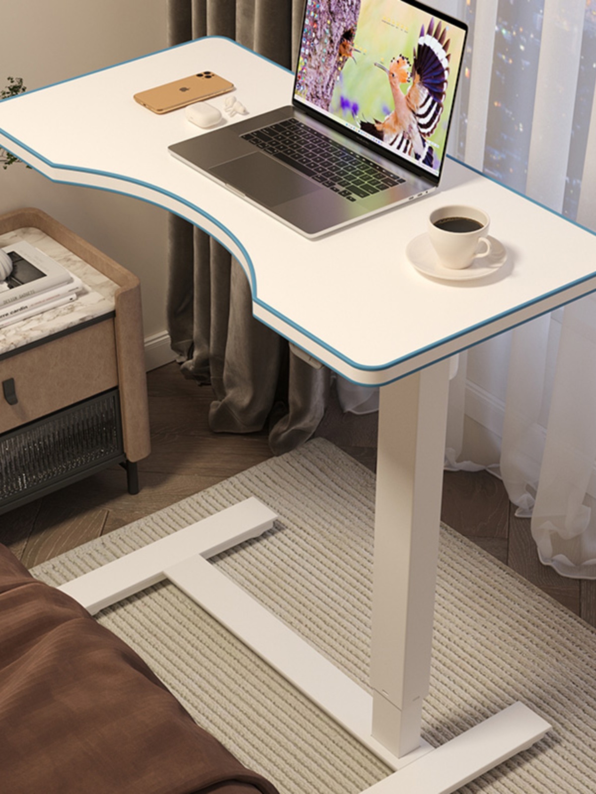 库移动电动升降桌可充电可折叠床边桌餐边桌卧室沙发电脑桌书桌厂