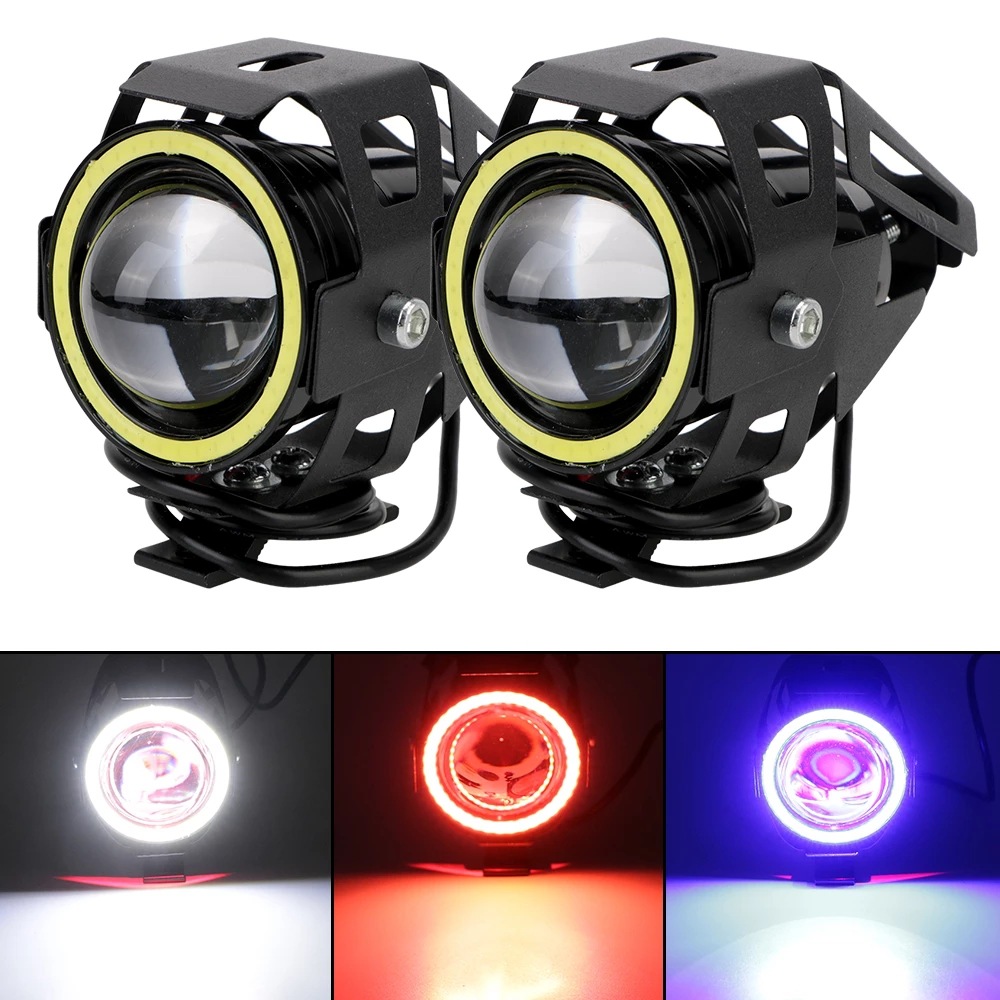 摩托车电动车灯 激光炮U5/U7天使眼 踏板摩托改装LED大灯 前照灯