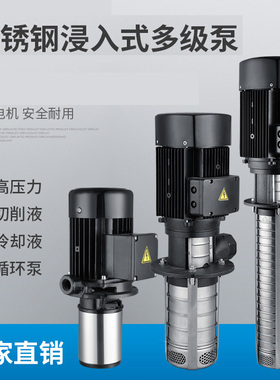 立式高压数控机床泵浸入式多级离心泵加工中心冷却水泵高扬程380V