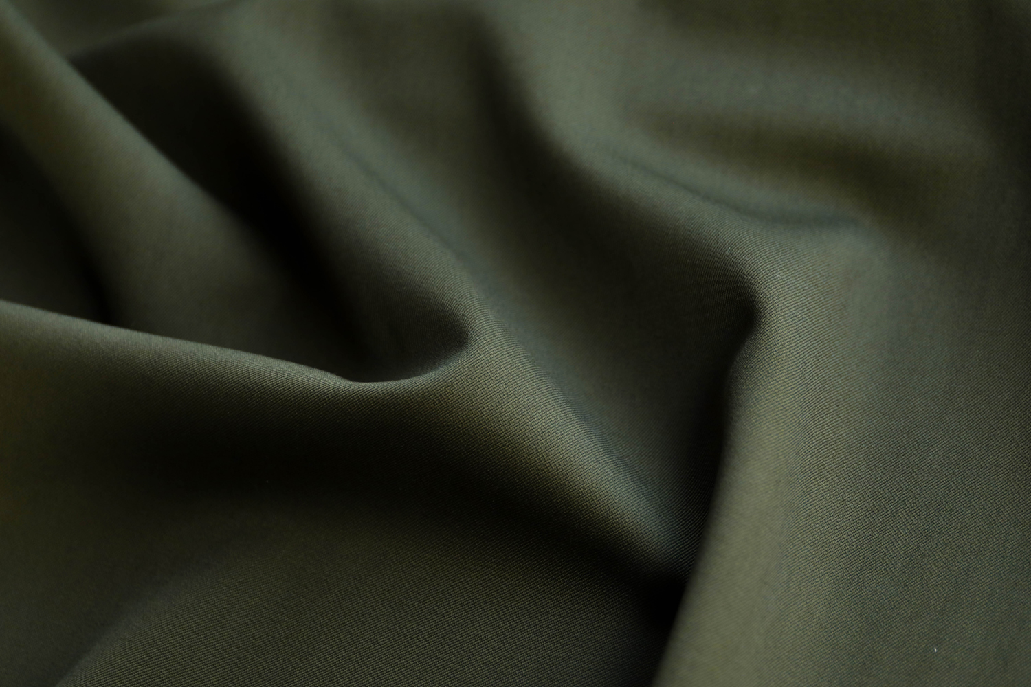 意大利进口舒适深军绿细腻高支斜纹哔叽精纺纯羊毛面料设计师布料