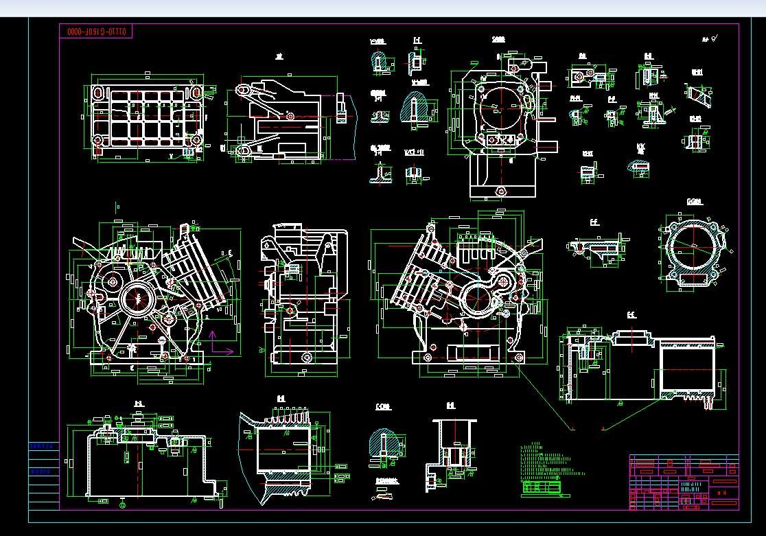 汽油发动机CAD零件图纸  机械设计素材参考资料DWG格式图纸