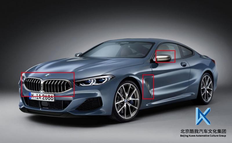 BMW宝马原厂 8系G1X 改装M850柿灰色中网 侧腮 后视镜壳 尾标 4S