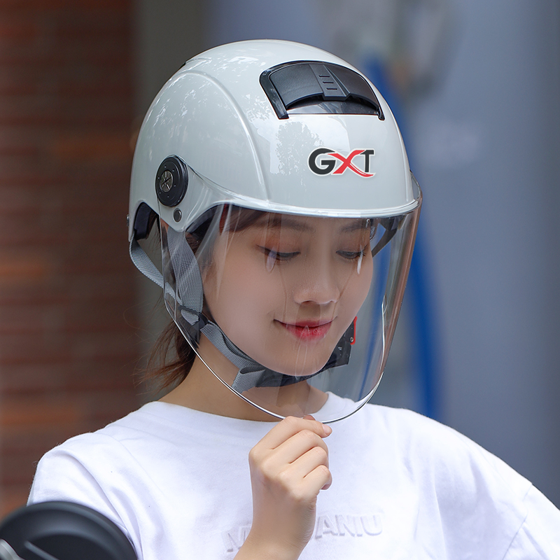 GXT电动摩托车头盔男女轻便式夏盔防晒3C半盔助力车电瓶车安全帽