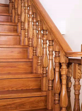 楼梯实木扶手复式钢木阁楼旋转楼梯室内全屋定制成都厂直销