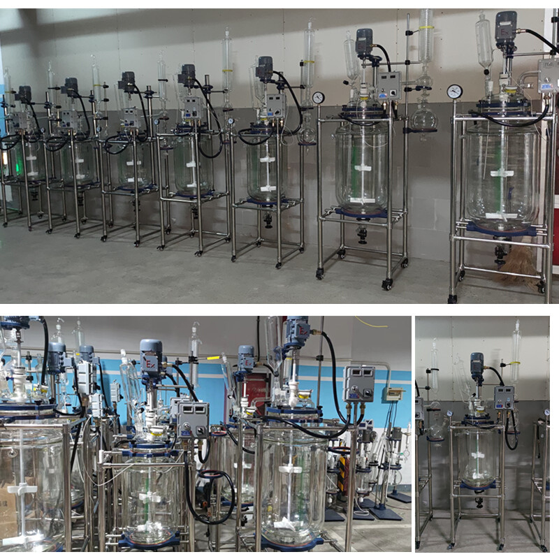 。双层玻璃反应釜/实验室蒸馏减压/聚四氟乙烯搅拌耐腐蚀玻璃反应
