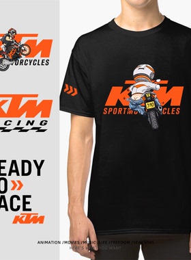 Ktm车队摩托车比赛服印花T恤重机车越野短袖骑行爱好者半袖上衣服