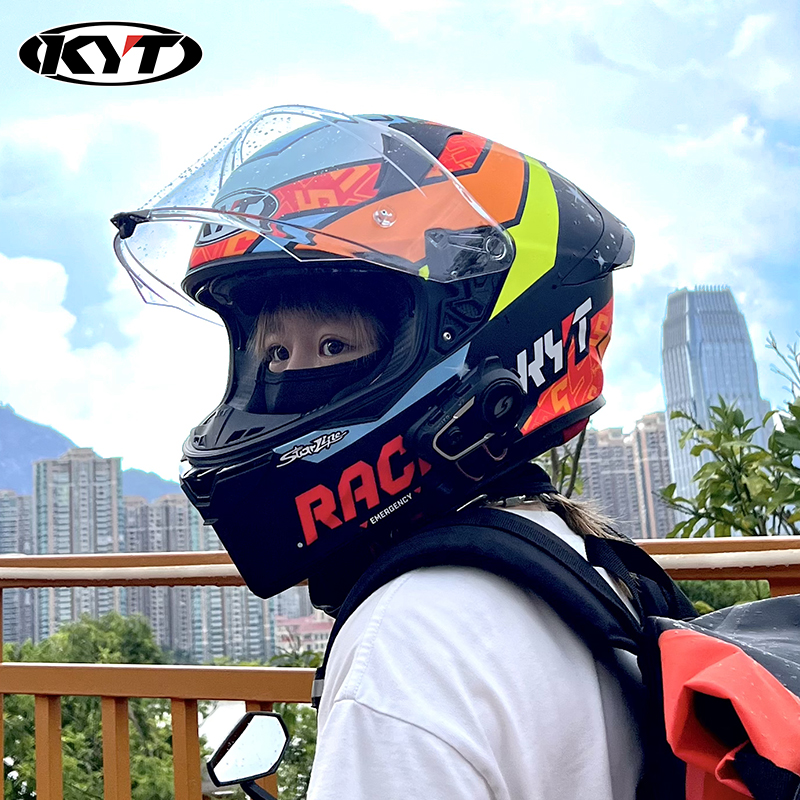 新款KYT全盔摩托车头盔夏季男士防雾双镜片R2R进口机车头盔男女士