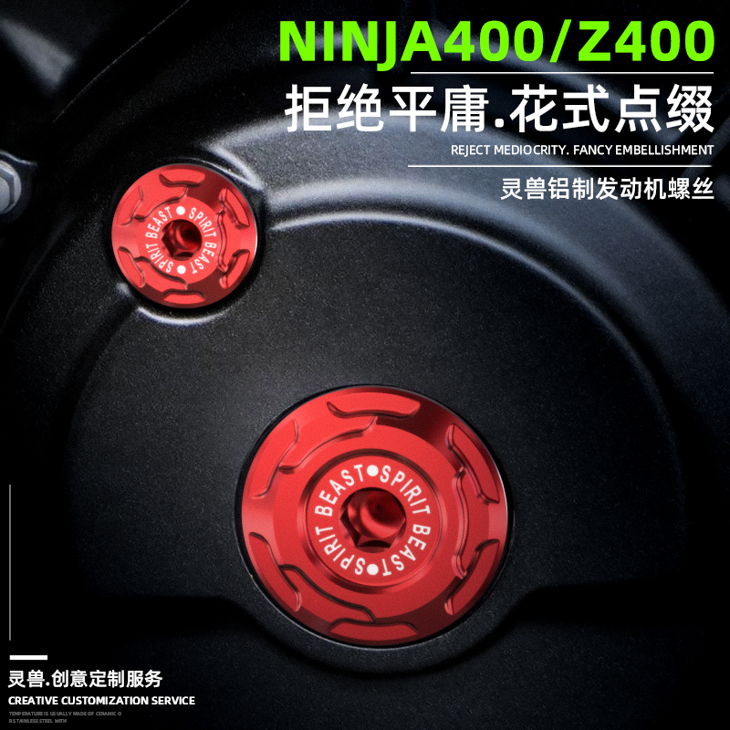 适用川崎NINJA400摩托车发动机磁电机曲轴箱盖螺丝帽螺钉螺帽Z400