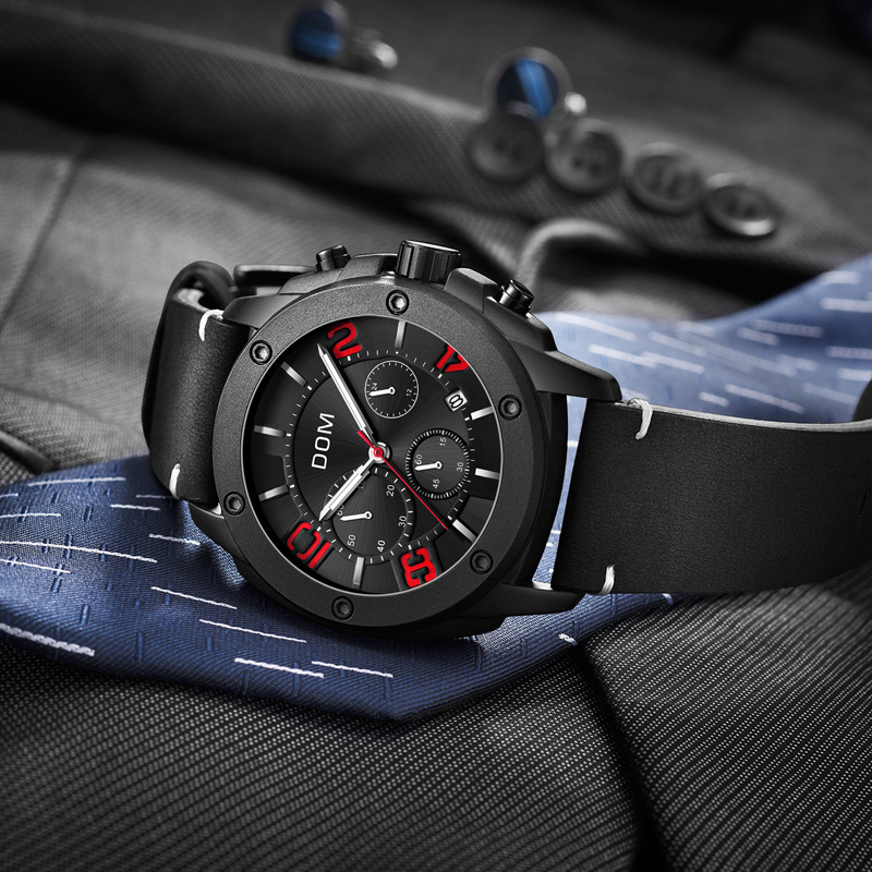 正品新款中国名牌手表男士表皮带运动防水学生潮流多功能真皮手表