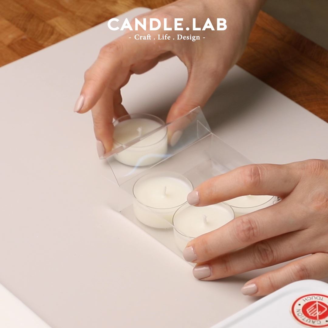 CANDLE.LAB | 高透明正方形PVC塑料茶蜡烛容器礼品礼物包装盒子