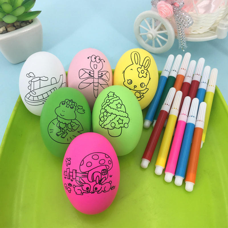 简笔画彩蛋幼儿手工制作益智玩具小礼物儿童卡通彩绘手工蛋壳