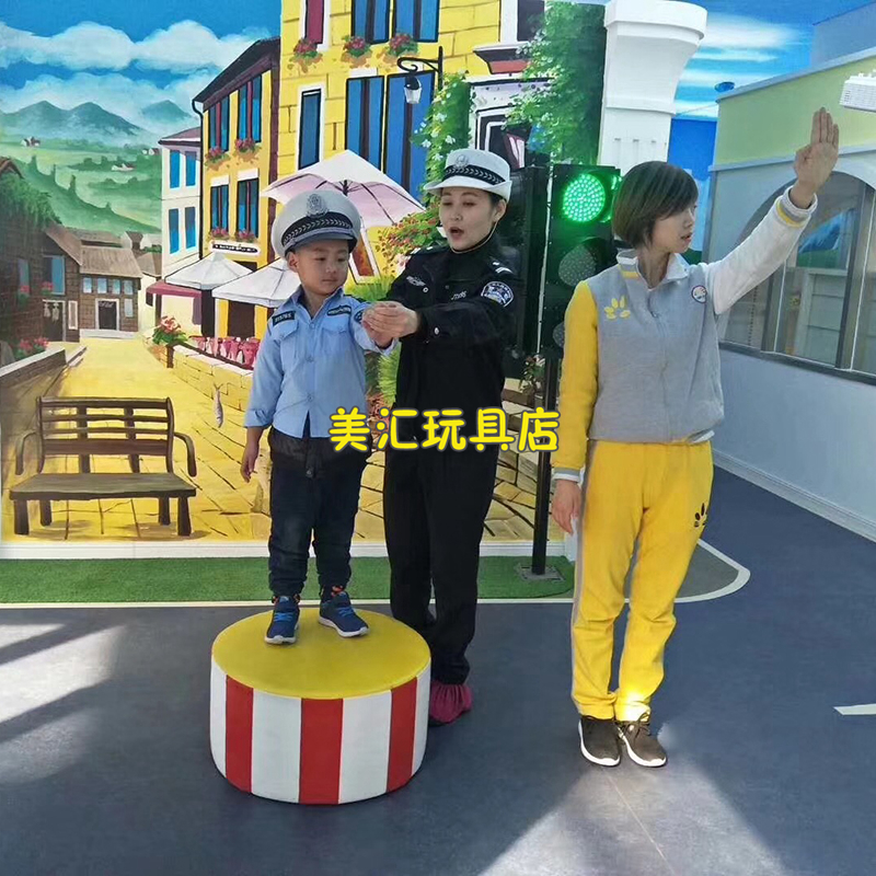 儿童交通区安全岛益智幼儿角色体验交警台娃娃家交通指挥台站岗台