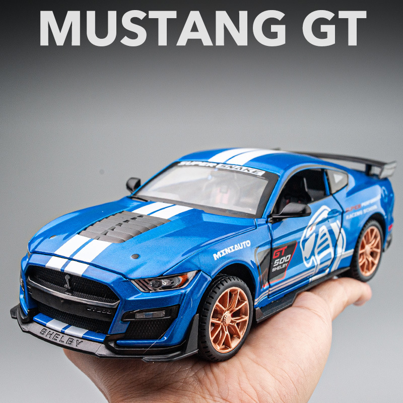 福特野马蝰蛇GT大号合金车模1:24美式仿真玩具车汽车模型摆件男孩