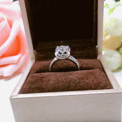 GIA 1.5克拉圆形钻石戒指正品 牛头钻戒显大求婚结婚钻石女戒定制