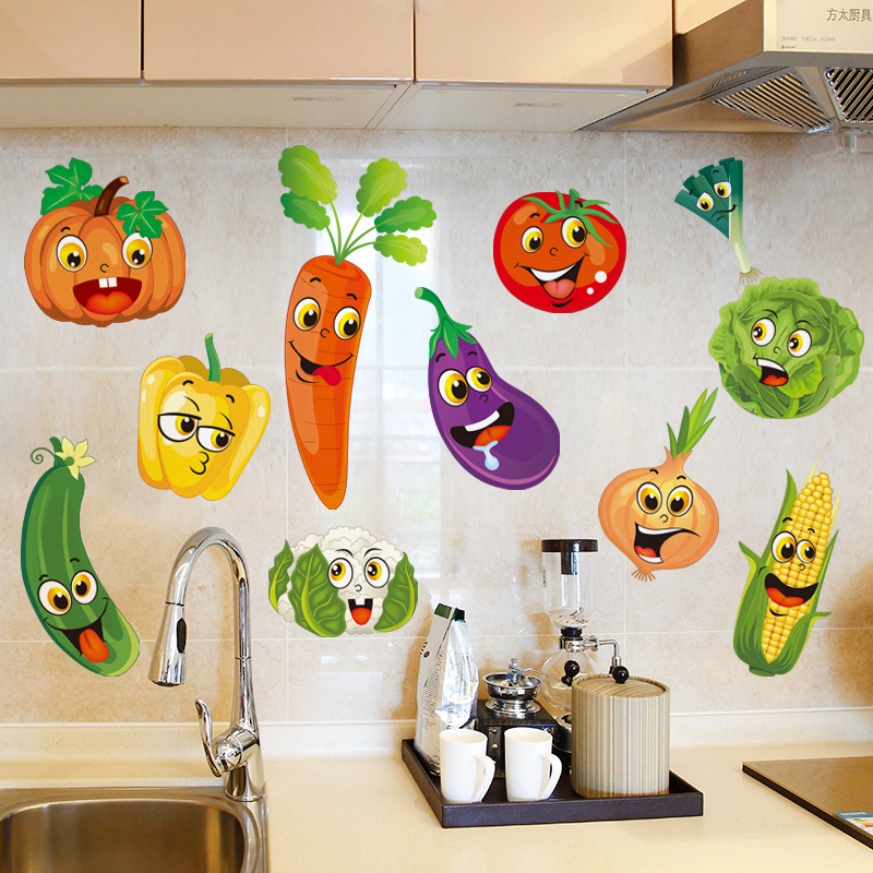 新款水果店墙贴纸创意图片厨房蔬菜装修布置冰箱门贴广告海报装饰